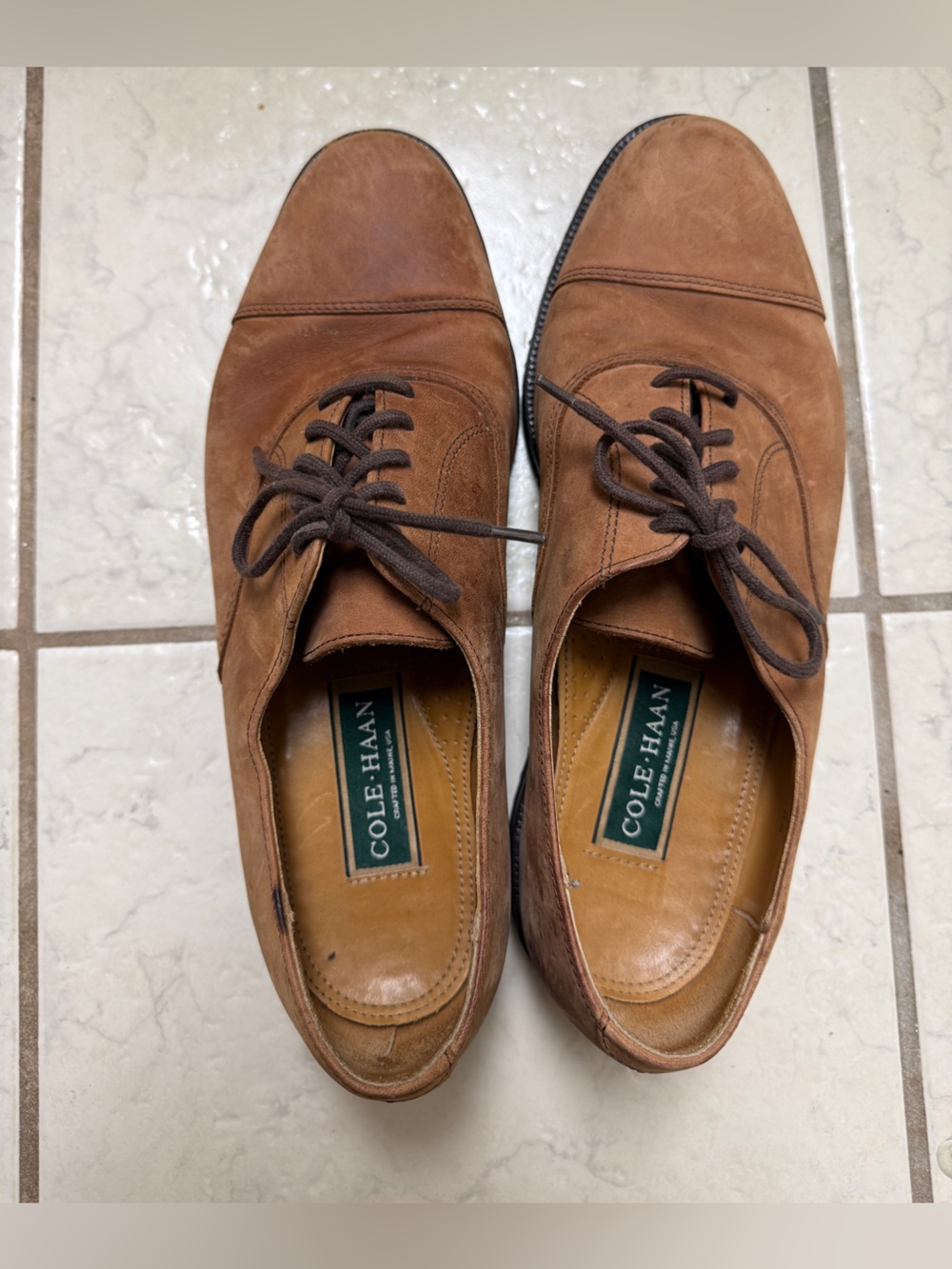 Vintage Cole Haan brown leather oxfords size 10.5 Made in USA